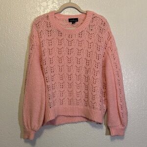 AUGUSTINE Pink Boxy Oversized Mohair Wool Sweater M GUC